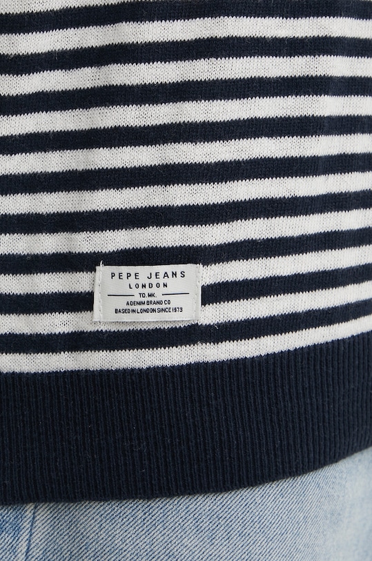 Пуловер с лен Pepe Jeans LAYNE STRIPES PM702508 тъмносин