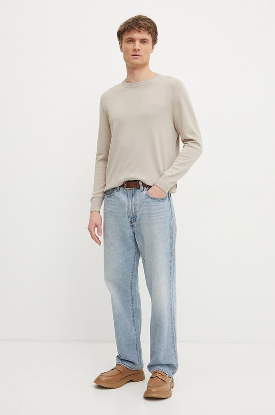 Pepe Jeans maglione in cotone ESSENTIAL COTTON SWEATER PM702512 beige SS25