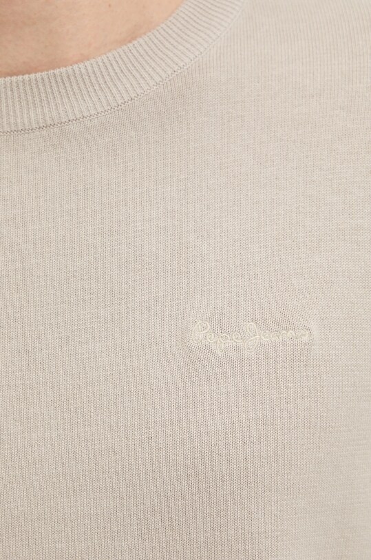 Pepe Jeans maglione in cotone ESSENTIAL COTTON SWEATER PM702512 beige