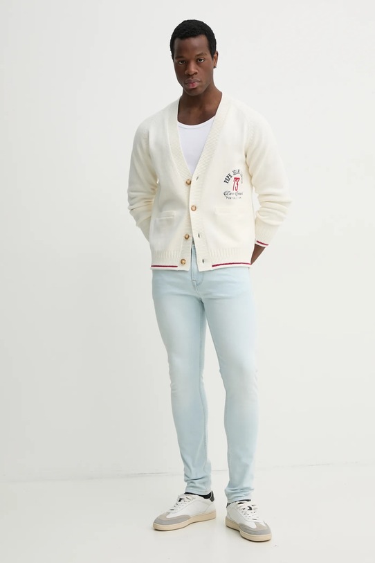 Pepe Jeans kardigan LUCIAN PM702518 beżowy SS25