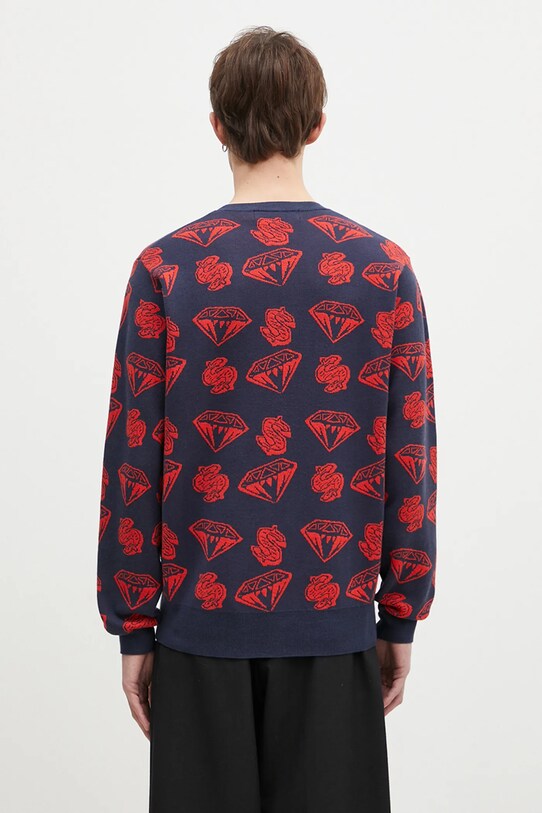 Одяг Светр з домішкою вовни Billionaire Boys Club Diamonds & Dollars Knitted Jumper B24223 темно-синій