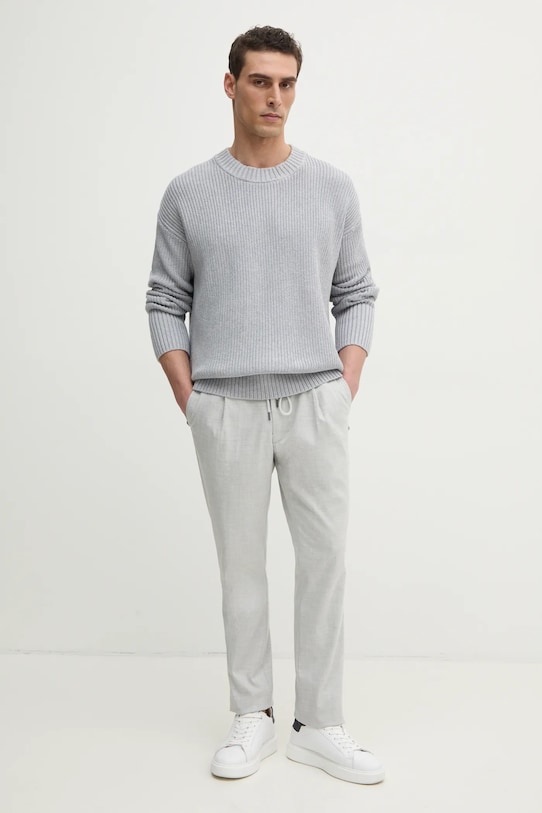 Bavlněný svetr Michael Kors CR560ELFE5 šedá SS25