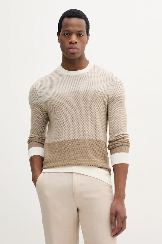 Вовняний светр Liu Jo тонкий бежевий QA5016.MA94P