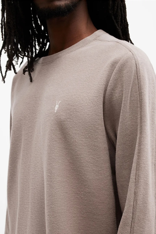 Хлопковая кофта AllSaints ROWE M023JB бежевый SS25