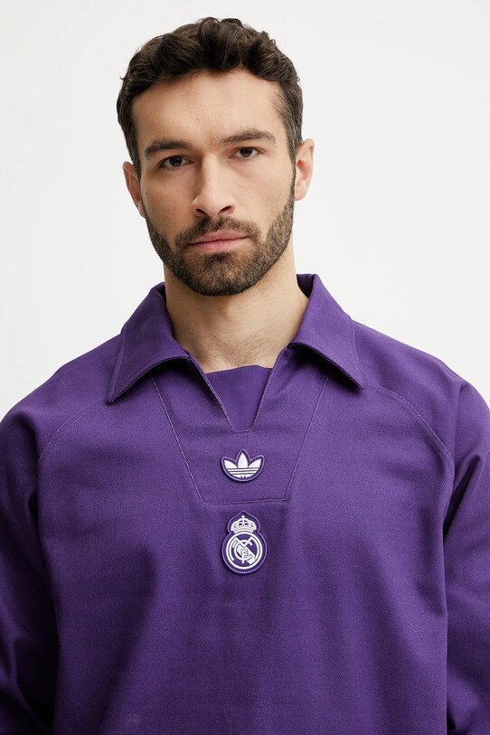 adidas Originals bluza bawełniana REAL ICON DTOP fioletowy JF2578