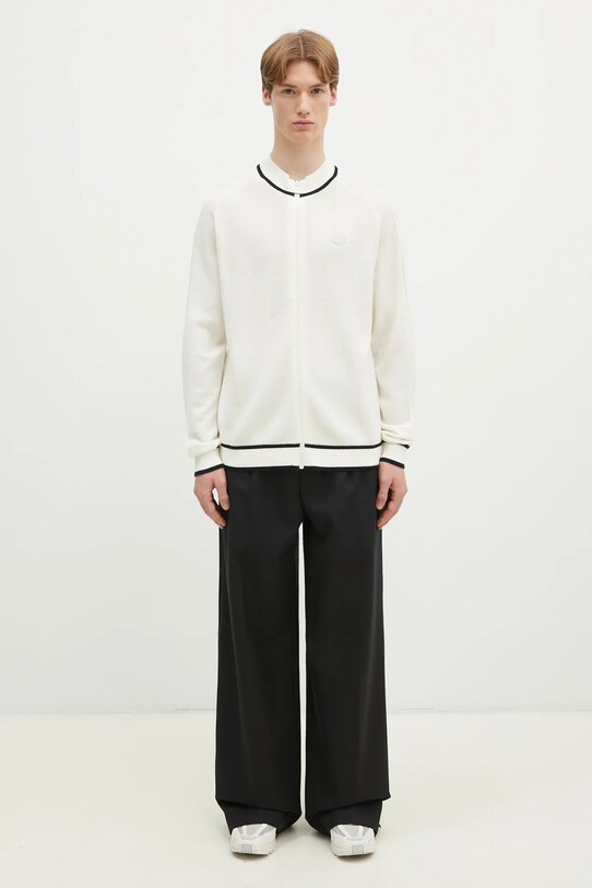 Вълнена жилетка adidas Originals Premium Cardigan JD3402 бежов