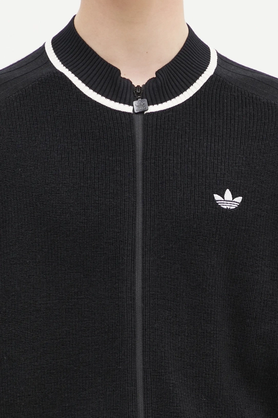 Μάλλινη ζακέτα adidas Originals Premium Cardigan μαύρο JD3403