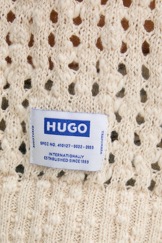 Hugo Blue polo bawełniane 50536679 beżowy