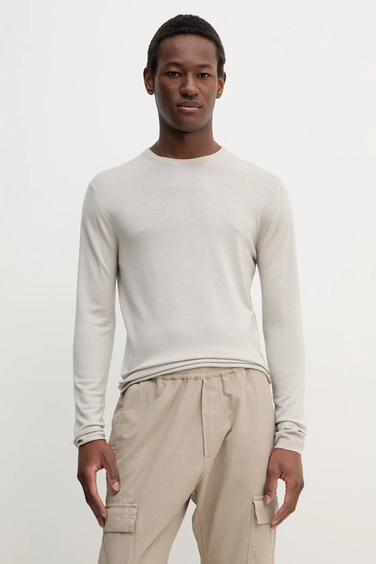 Μάλλινο πουλόβερ BARENA VENEZIA Camicia Mola μαλλί μπεζ KNU5111.429