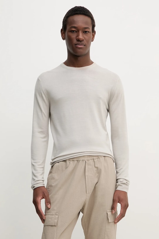 Μάλλινο πουλόβερ BARENA VENEZIA Camicia Mola μαλλί μπεζ KNU5111.429