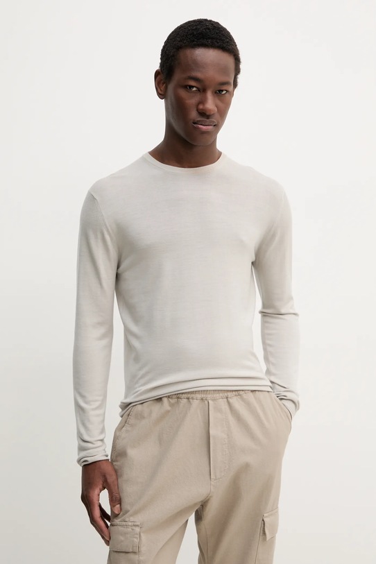 Μάλλινο πουλόβερ BARENA VENEZIA Camicia Mola μπεζ KNU5111.429