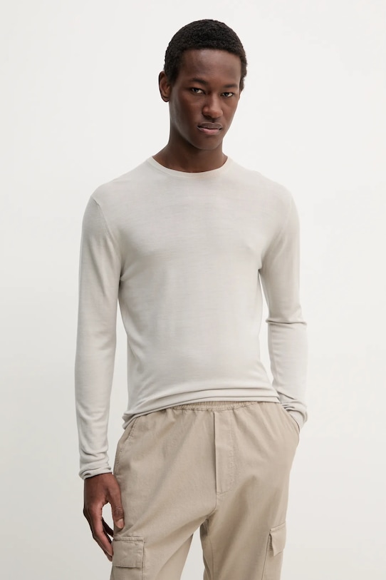 Μάλλινο πουλόβερ BARENA VENEZIA Camicia Mola μπεζ KNU5111.429