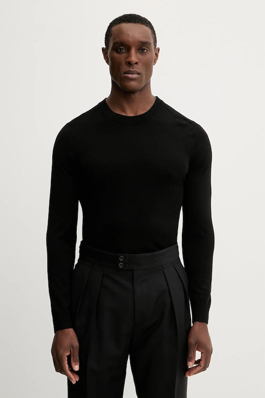 Paul Smith sweter wełniany okrągły czarny M1R.238Z.P02093