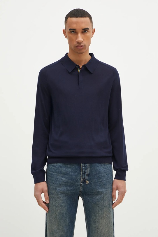 Paul Smith sweter wełniany Planet friendly granatowy M1R.241Z.P02093