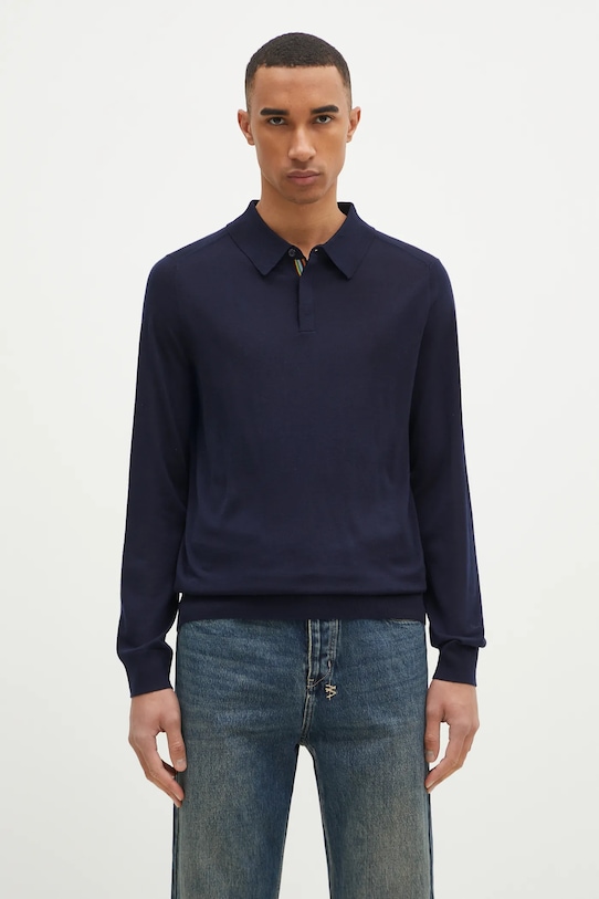 Paul Smith sweter wełniany Planet friendly granatowy M1R.241Z.P02093