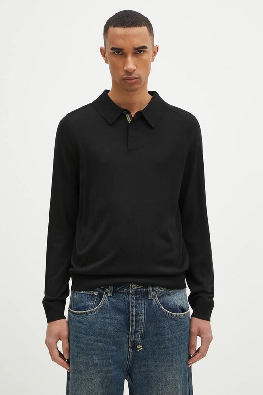 Paul Smith sweter wełniany wełna czarny M1R.241Z.P02093