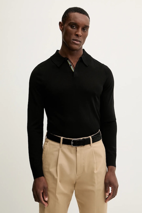 Paul Smith sweter wełniany wełna czarny M1R.241Z.P02093