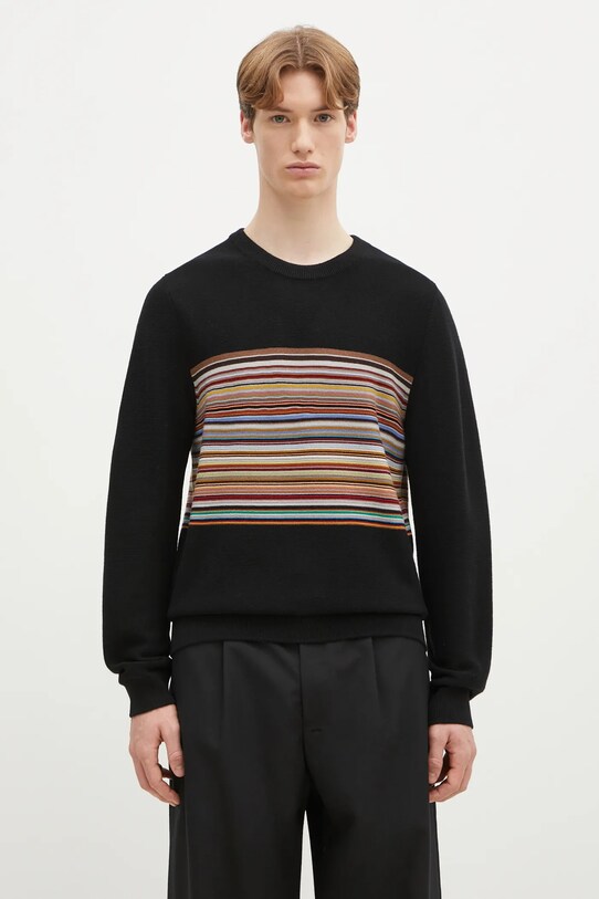 Paul Smith sweter wełniany regular czarny M1R.253Z.P02589