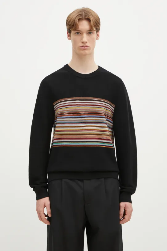 Шерстяной свитер Paul Smith круглый вырез чёрный M1R.253Z.P02589