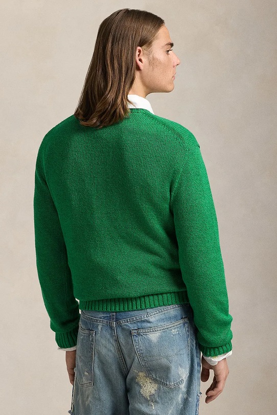 Светр з домішкою льону Polo Ralph Lauren 710961155 зелений SS25