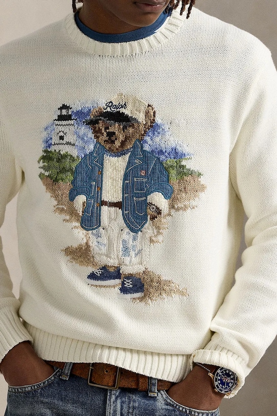 Bavlněný svetr Polo Ralph Lauren bílá 710964797