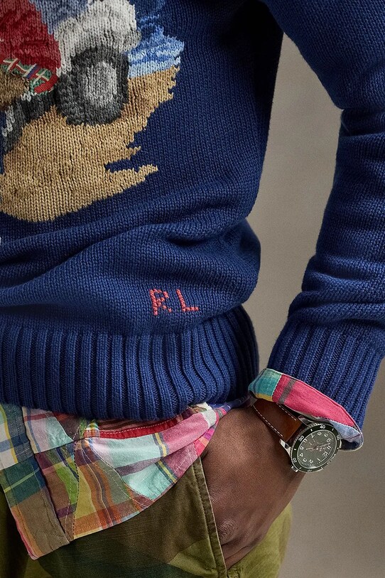 Бавовняний светр Polo Ralph Lauren темно-синій 710964798