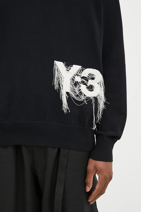 Пуловер Y-3 Logo Knit Crew черен JL8752