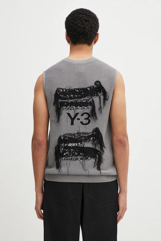 Елек Y-3 Graphic Knit Vest шарен сив JM3237