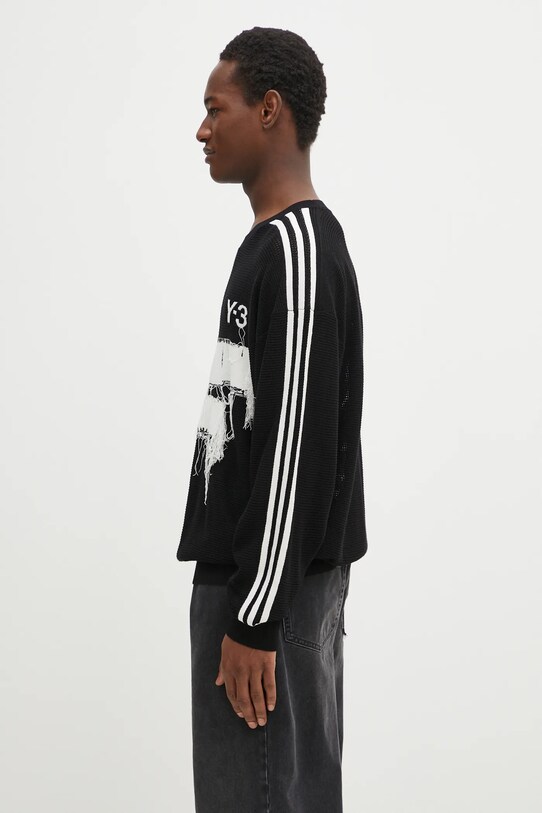 Y-3 sweter Graphic Knit Crew JN4873 czarny SS25