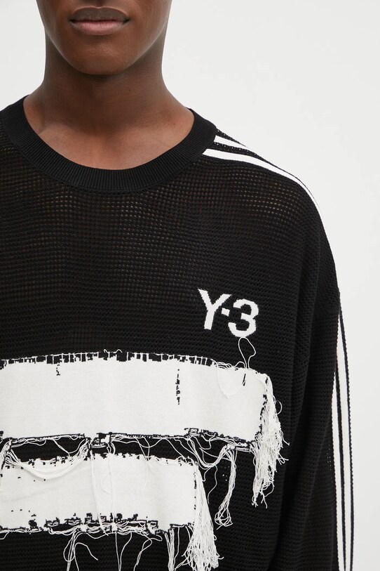 Y-3 sweter Graphic Knit Crew czarny JN4873