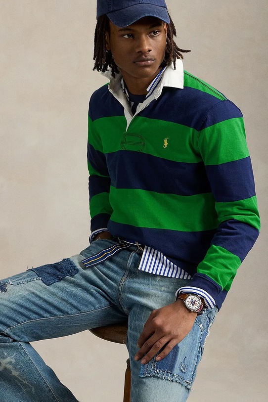 Pamučni pulover Polo Ralph Lauren Long Sleeve 710900566 mornarsko plava