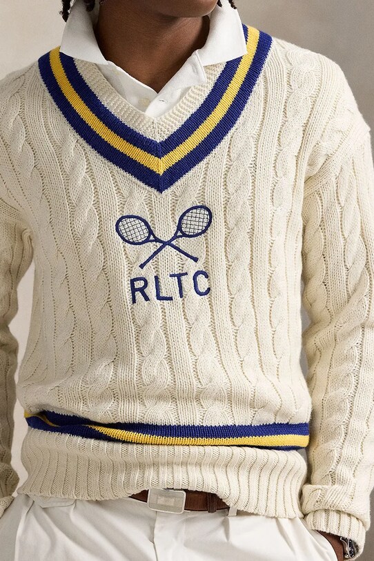 Polo Ralph Lauren sweter z domieszką kaszmiru Long Sleeve Pullover beżowy 710961780