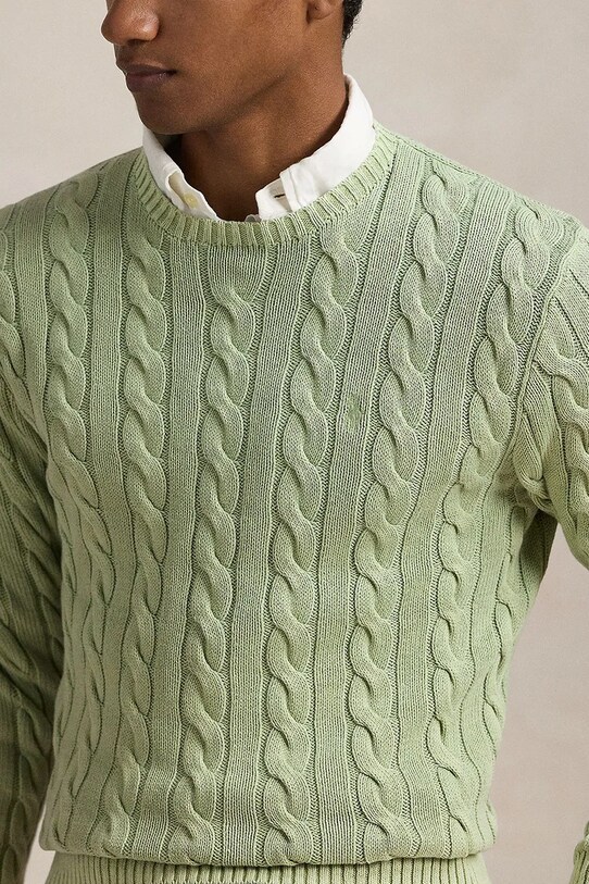 Polo Ralph Lauren sweter bawełniany Pullover zielony 710965867