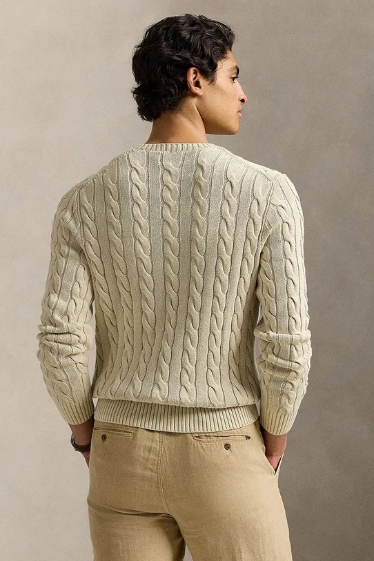 Polo Ralph Lauren sweter bawełniany Pullover 710965867 beżowy SS25