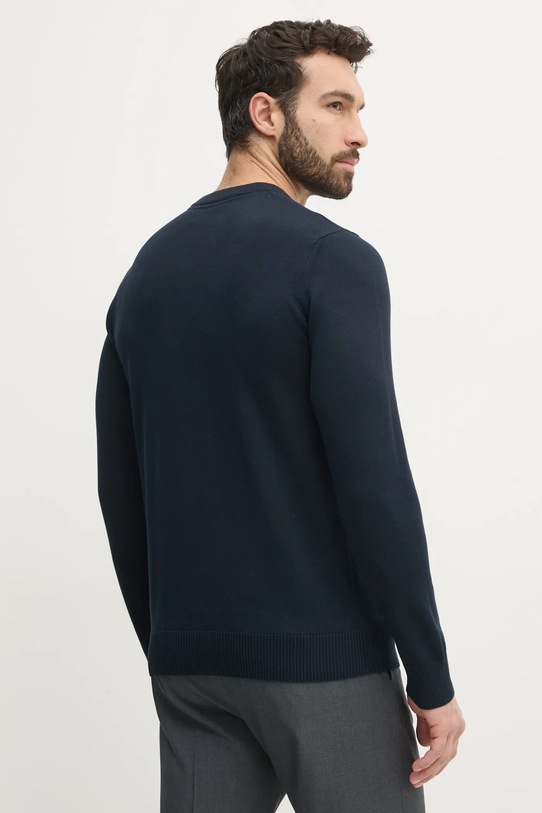 Îmbrăcăminte Barbour pulover de bumbac Lingwood Compact Cotton Crew Sweater MKN1643 bleumarin