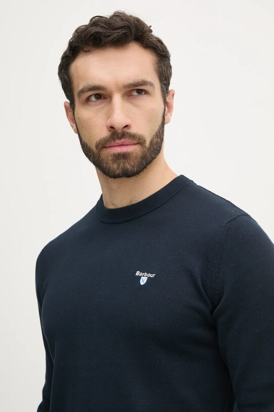 Barbour pulover de bumbac Lingwood Compact Cotton Crew Sweater bleumarin MKN1643
