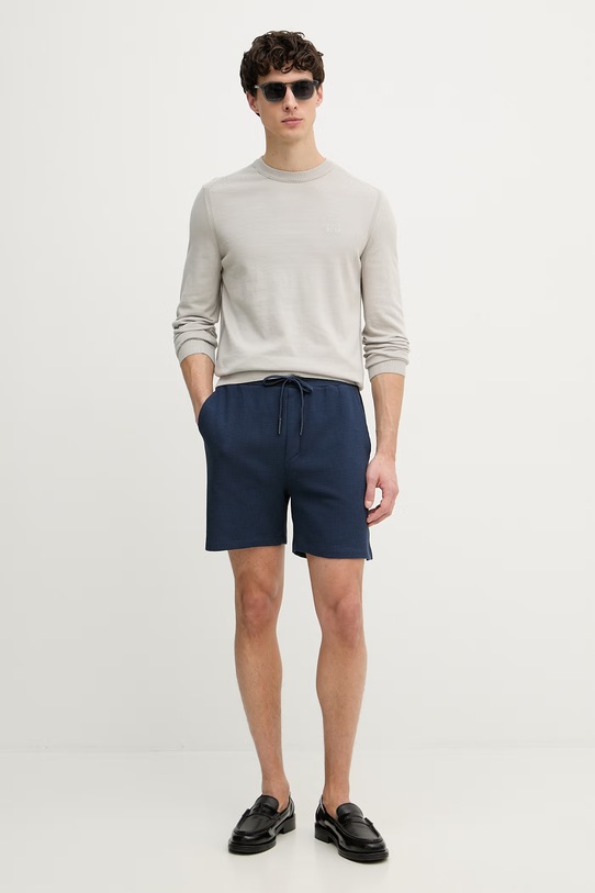 BOSS Orange sweter męski z bawełną Asac_C 50508766 beżowy SS26