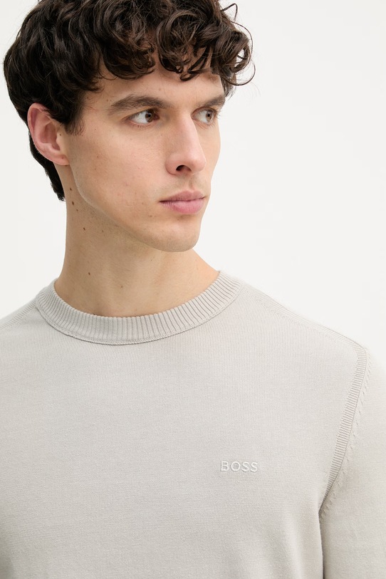 BOSS Orange sweter męski z bawełną Asac_C beżowy 50508766