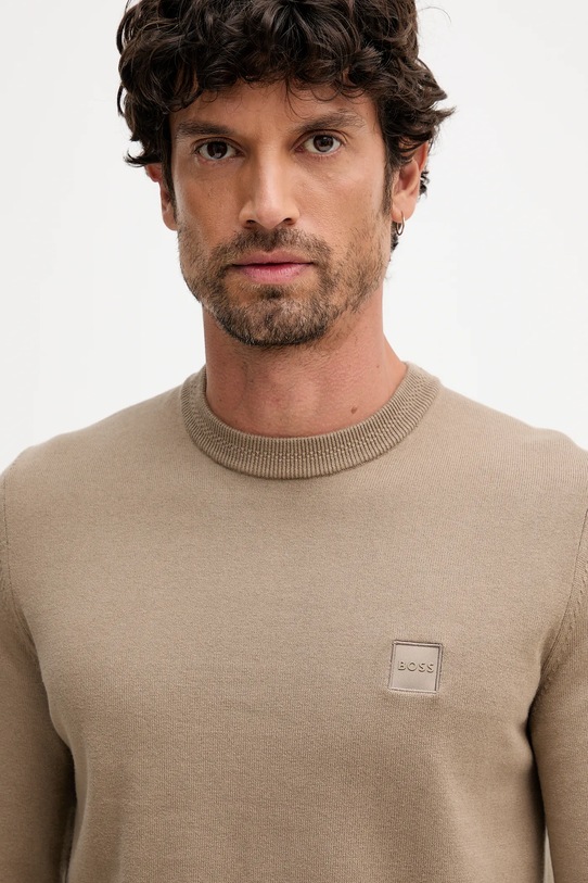Пуловер с вълна BOSS Orange Kanovano_S бежов 50527583