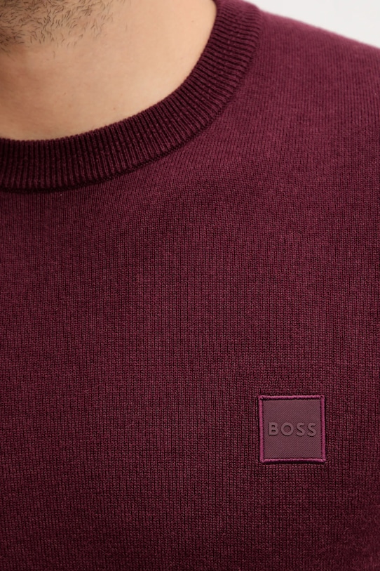 Pulover s primesjo volne BOSS Orange 50527583 bordo