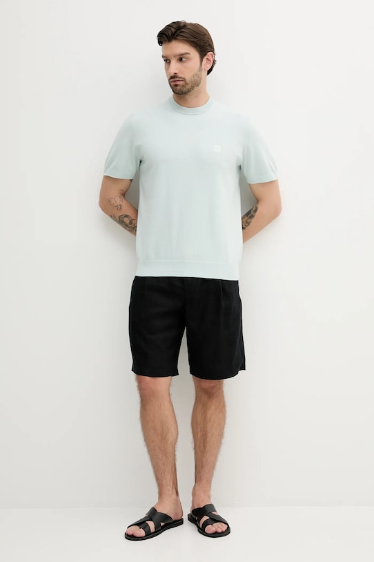 BOSS Orange pulóver kasmír keverékből 50538267 türkiz SS25