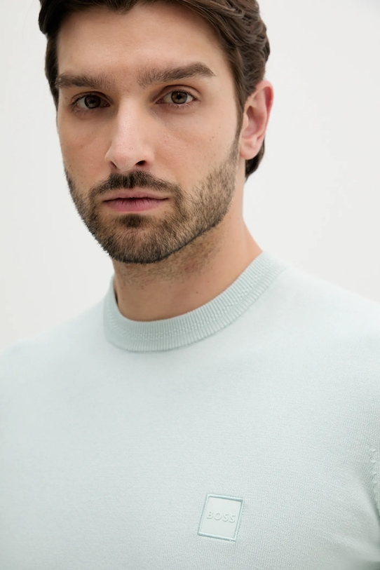 BOSS Orange pulóver kasmír keverékből türkiz 50538267