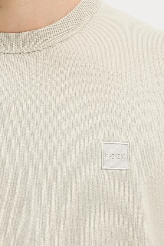 BOSS Orange sweter z domieszką kaszmiru 50538267 beżowy