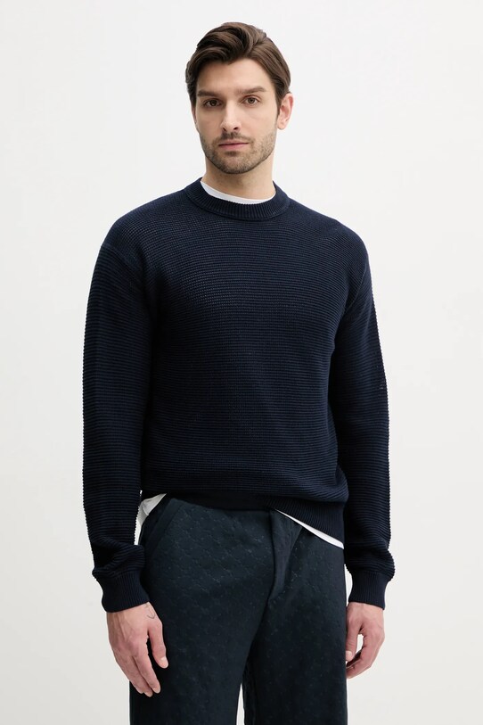 BOSS Orange sweter bawełniany bawełna granatowy 50538290