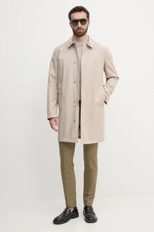 Lněný svetr BOSS Orange 50539573 béžová SS25