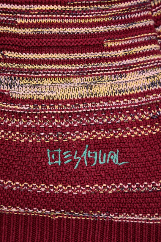 Svetr Desigual LAVA 25SMJF02 burgundské
