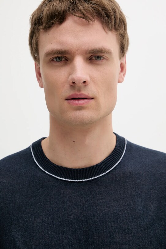 Λευκό μπλουζάκι BOSS σκούρο μπλε 50537639