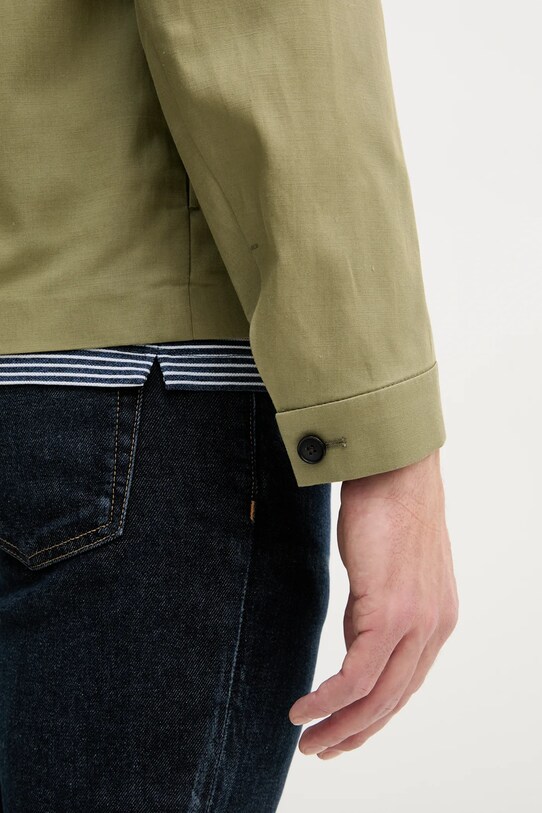 Bunda se lněnou směsí Calvin Klein K10K114392 zelená
