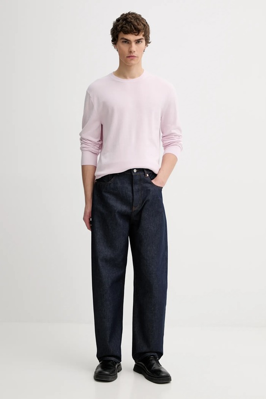 Хлопковый свитер Calvin Klein LV040BM343 розовый AW25