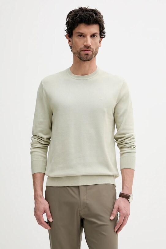 Calvin Klein sweter bawełniany bawełna beżowy LV040BM343